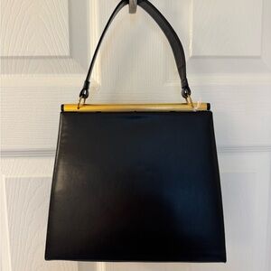 VINTAGE Black Leather “Bag by Dorian” with attached change purse